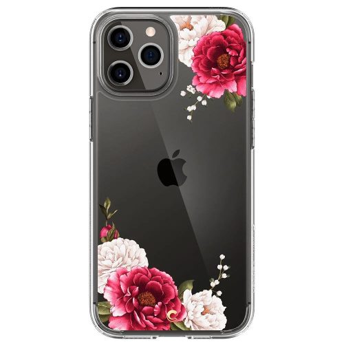  Spigen CYRILL Cecile Apple iPhone 12 Pro Max tok Red Floral - átlátszó virágos (ACS01645) 