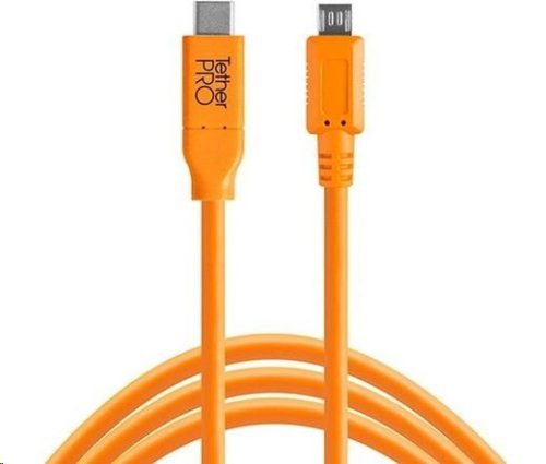  Tether Tools TetherPro USB-C -> 2.0 Micro-B 5-Pin 4.6m kábel narancssárga (CUC2515-ORG) 