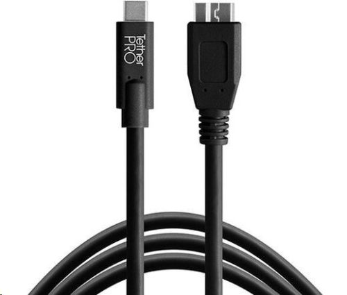  Tether Tools TetherPro USB-C to 3.0 Micro-B 4.6m kábel fekete (CUC3315-BLK) 