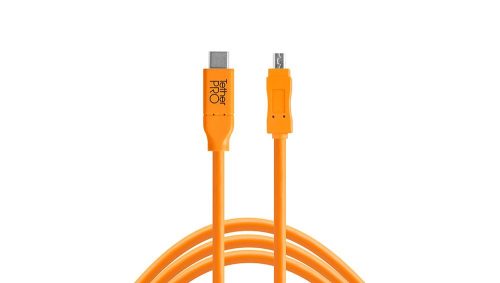  Tether Tools TetherPro USB-C -> USB 2.0 Mini-B 4.6m adatkábel narancssárga (CUC2615-ORG) 