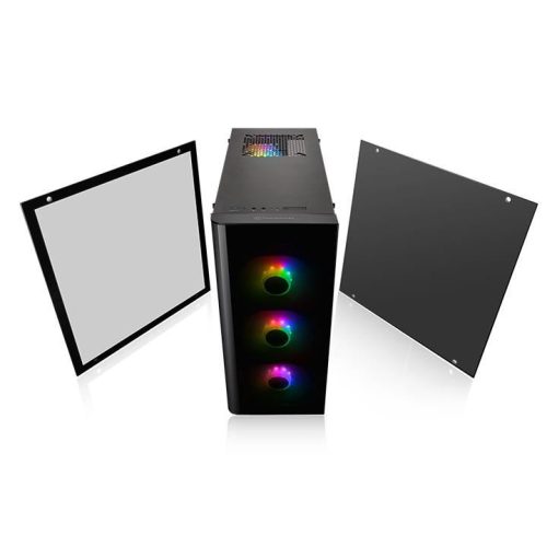  Thermaltake View 21 Tempered Glass RGB Plus Edition táp nélküli ablakos ház fekete /CA-1I3-00M1W 