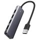  UGREEN 4 az 1-ben adapter, USB Hub 4x USB 3.0, micro USB, szürke (50985) 