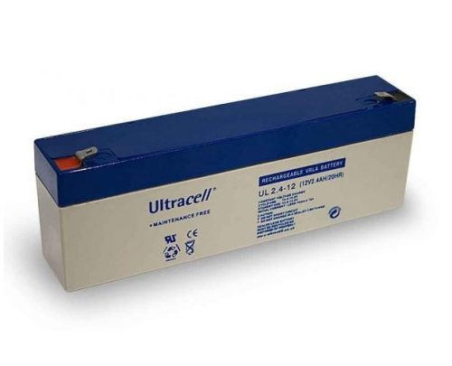  Ultracell zselés ólomsavas gondozásmentes akkumulátor 12V 2400mAh 178x35x66mm (UL2.4-12) 