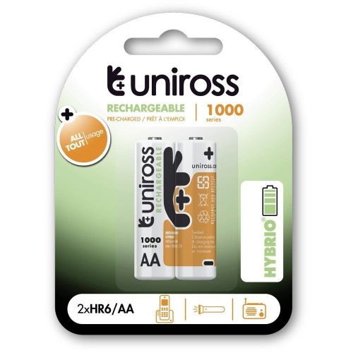  Uniross AA/ceruza 1,2V 1000mAh Ni-MH HYBRIO akkumulátor 2db/bliszter (UH2AA1000) 