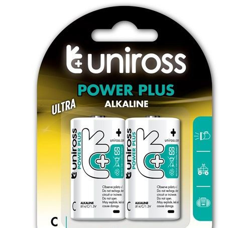  Uniross Power Plus LR14/BP2 1,5V C/baby tartós alkáli elem 2db/cs (LR14-UALKCPP2) 