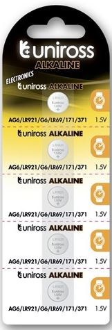  Uniross SP5 LR921 AG6 LR69 1,5V alkáli gombelem 5db/bliszter (U5LR921) 