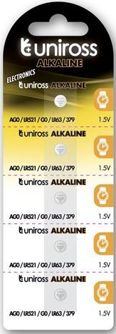  Uniross SP5 LR521 AG0 LR63 1,5V alkáli gombelem 5db/bliszter (U5LR521) 