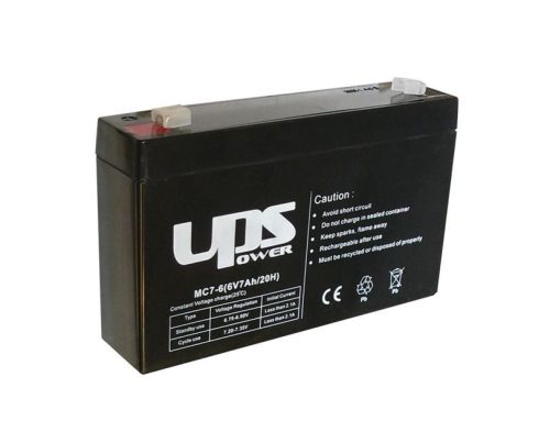  UPS Power zselés ólomsavas gondozásmentes akkumulátor 6V 7000mAh 151x34x98.5mm (MC7-6) 