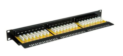  Value STP CAT6 24port 19" patch panel fekete (26.99.0362-5) 