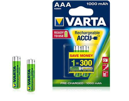  Varta Ready To Use AAA Ni-Mh 1000 mAh ceruza akku (2db/csomag) 