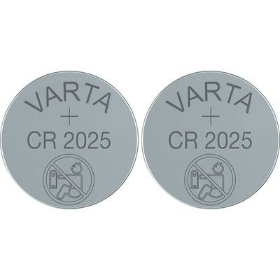  CR2025 lítium gombelem, 3 V, 170 mAh, 2 db, Varta BR2025, DL2025, ECR2025, KCR2025, KL2025, KECR2025, LM2025 