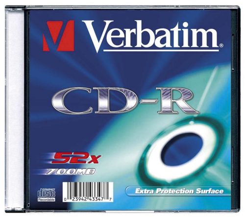  Verbatim 80'/700MB 52x slim CD lemez darabos 