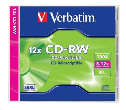  Verbatim SERL 80'/700MB 8-12x CD-RW  normál tok  (43148) 