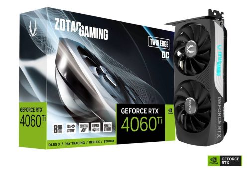  Zotac GeForce RTX 4060 Ti 8GB Twin Edge OC videokártya (ZT-D40610H-10M) 