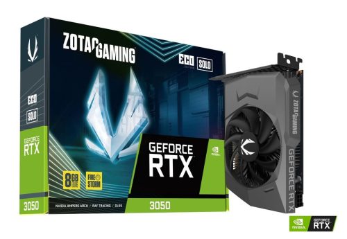  Zotac GeForce RTX 3050 8GB ECO SOLO videokártya (ZT-A30500R-10L) 